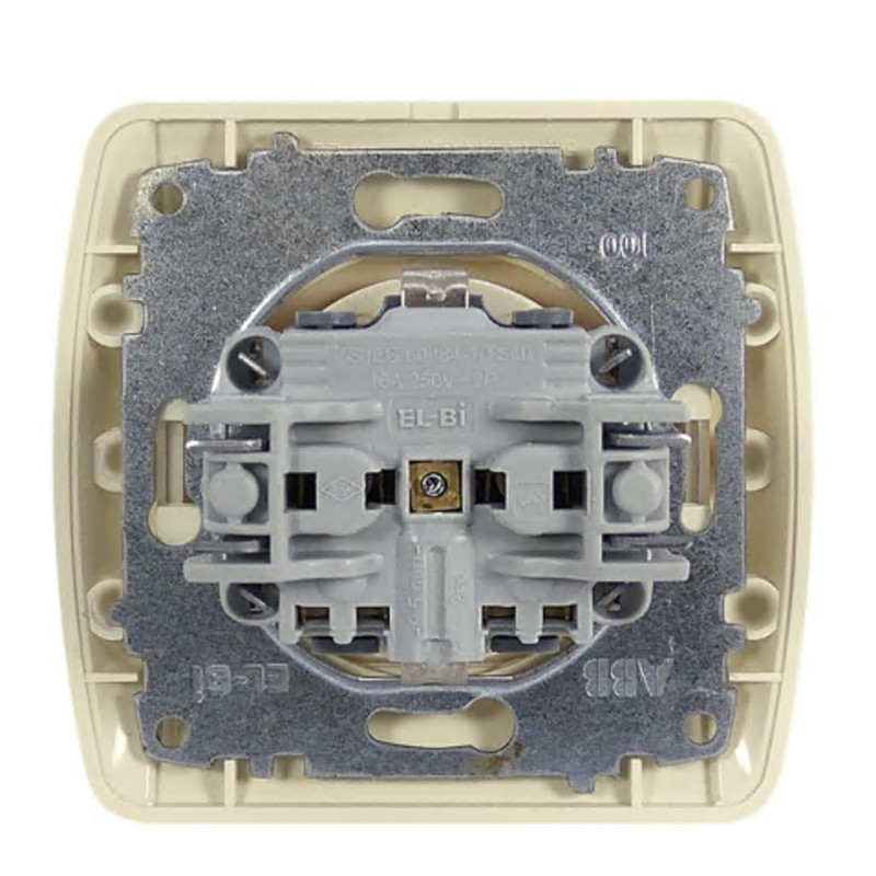 Розетка одинарная с/з EL-BI Zirve крем Fixline (501-010301-217)