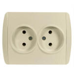 Розетка двойная б/з EL-BI Zirve крем (501-010303-908)
