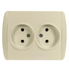 Розетка двойная б/з EL-BI Zirve крем (501-010303-908)