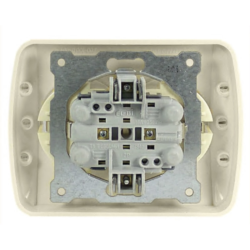 Розетка двойная с/з EL-BI Zirve крем Fixline (501-010303-907)