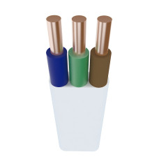 Кабель медный ПРИКАРПАТКАБЕЛЬ ВВГ-П 3х1.5 мм² белый плоский ПК (100м)