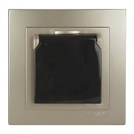 Розетка одинарная с/з и крышкой NILSON Touran Золото 24151018