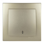 Выключатель одноклавишный проходной NILSON Touran Золото 24151007