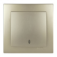 Выключатель одноклавишный проходной NILSON Touran Золото 24151007