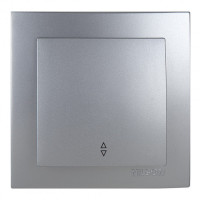 Выключатель проходной одноклавишный NILSON Touran серебро 24131007