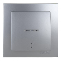 Выключатель одноклавишный проходной с подсветкой NILSON Touran серебро 24131008