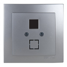 Розетка одинарная компьютерная без модуля NILSON Touran Серебро 24131042