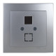 Розетка одинарная компьютерная без модуля NILSON Touran Серебро 24131042