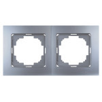 Рамка двойная горизонтальная NILSON Touran серебро 24130092