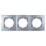 Рамка тройная горизонтальная NILSON Touran серебро 24130093