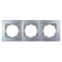 Рамка тройная горизонтальная NILSON Touran серебро 24130093
