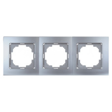 Рамка тройная горизонтальная NILSON Touran серебро 24130093