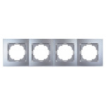 Рамка четверная горизонтальная NILSON Touran серебро 24130094