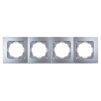 Рамка четверная горизонтальная NILSON Touran серебро 24130094
