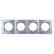 Рамка четверная горизонтальная NILSON Touran серебро 24130094