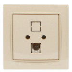 Розетка одинарная телефонная RJ-11 NILSON Thor крем 27111040