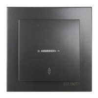 Выключатель одноклавишный проходной с подсветкой NILSON Touran Антрацит 24161008