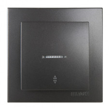 Выключатель одноклавишный проходной с подсветкой NILSON Touran Антрацит 24161008