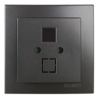 Розетка одинарная компьютерная без модуля NILSON Touran Антрацит 24161042