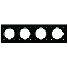 Рамка четверная горизонтальная NILSON Touran черная 24220094
