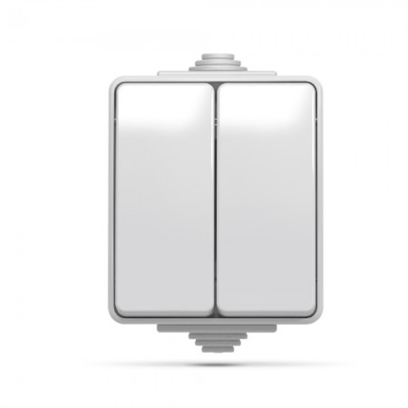 Вимикач двоклавішний зовнішній VIDEX BINERA IP65 VF-BNW12-G