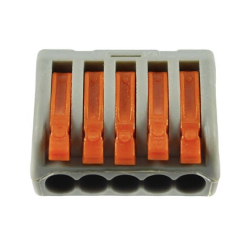 Клемма с нажимными рычагами WAGO на 5 проводов 5х2,5мм 222-415