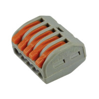 Клемма с нажимными рычагами WAGO на 5 проводов 5х2,5мм 222-415