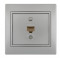 Розетка одинарная компьютерная MIRA металл серый со вставкой 701-1010-139