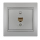 Розетка одинарная компьютерная MIRA металл серый со вставкой 701-1010-139