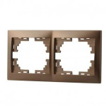 Рамка двухместная горизонтальная MIRA светло-коричневый перламутр без вставок 701-3100-147