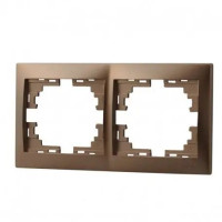 Рамка двухместная горизонтальная MIRA светло-коричневый перламутр без вставок 701-3100-147