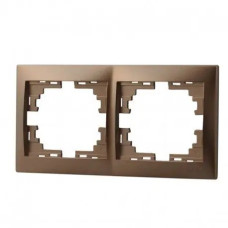 Рамка двухместная горизонтальная MIRA светло-коричневый перламутр без вставок 701-3100-147