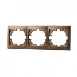 Рамка трехместная горизонтальная MIRA светло-коричневый перламутр без вставок 701-3100-148