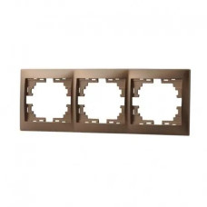 Рамка трехместная горизонтальная MIRA светло-коричневый перламутр без вставок 701-3100-148