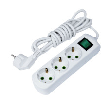 Удлинитель LEZARD 3 входа 3м с заземлением и выключателем Letitia 721-0303-302