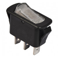 Переключатель АСКО-УКРЕМ KCD3-101N-12 WH/B 1-клавишный белый с подсветкой A0140040039