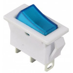 Переключатель АСКО-УКРЕМ KCD3-101N-13 BL/WH 1-клавишный синий с подсветкой A0140040040