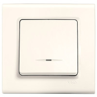 Выключатель одноклавишный с подсветкой VIKO Linnera крем 90401019