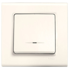 Выключатель одноклавишный с подсветкой VIKO Linnera крем 90401019
