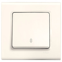 Выключатель одноклавишный проходной VIKO Linnera крем 90401004