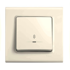 Выключатель одноклавишный проходной с подсветкой VIKO Linnera крем 90401063