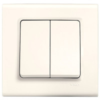 Выключатель двухклавишный VIKO Linnera крем 90401002