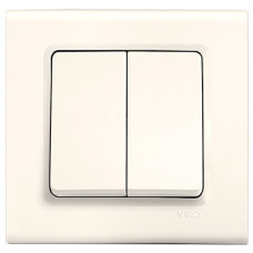 Выключатель двухклавишный VIKO Linnera крем 90401002