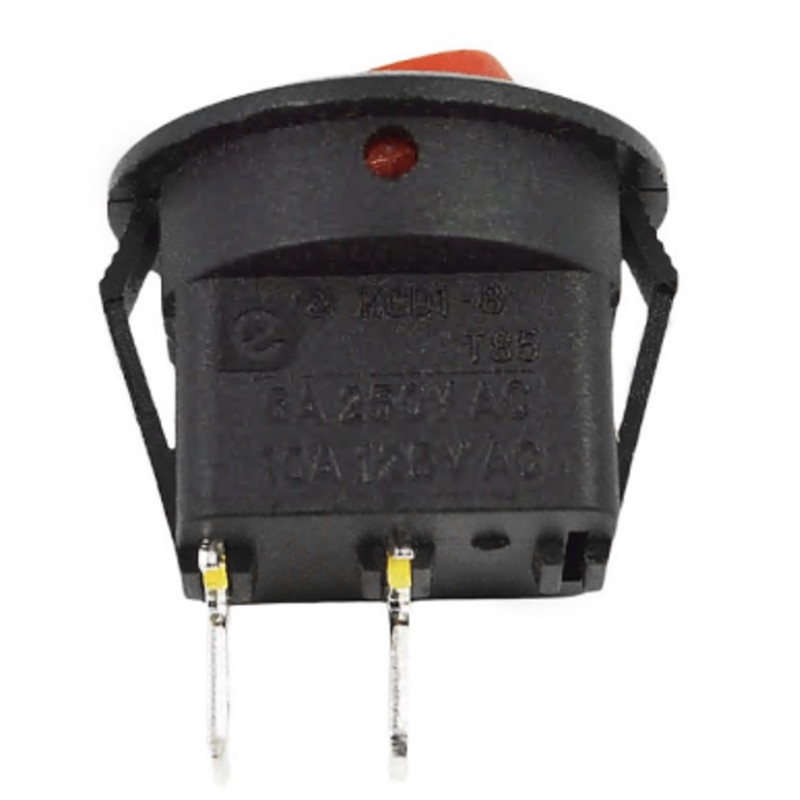 Переключатель LEMANSO LSW06 круглый красный/KCD1-101-8