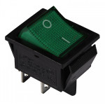 Переключатель LEMANSO LSW02 большой зелёный с подсветкой/KCD2-201N