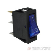 Переключатель АСКО-УКРЕМ KCD3-101N BL/B 1-клавишный синий с подсветкой (LSW01)