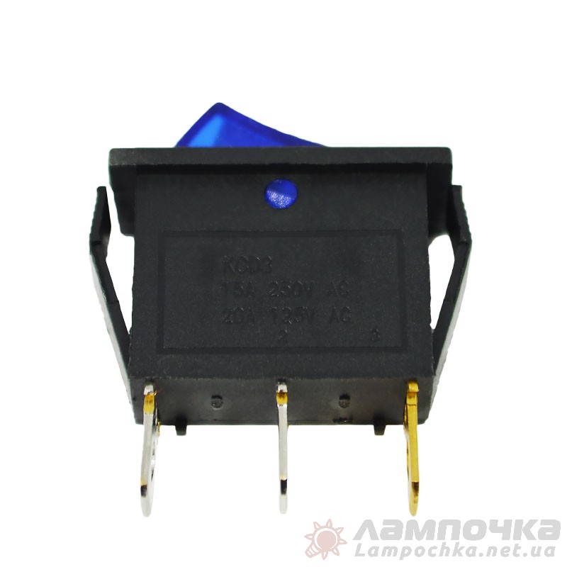 Переключатель АСКО-УКРЕМ KCD3-101N BL/B 1-клавишный синий с подсветкой (LSW01)