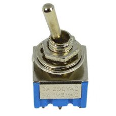 Тумблер LEMANSO LSW30 6pіn малый 3 положения с фиксацией ON-OFF-ON/MTS-203