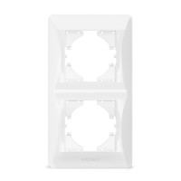 Рамка двойная вертикальная VIDEX BINERA белая (VF-BNFR2V-W)