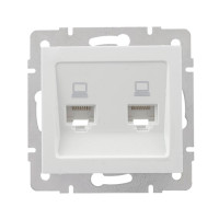 Розетка двойная компьютерная RJ-45 LEZARD Rain белая 703-0288-141